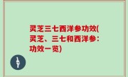 灵芝三七西洋参功效(灵芝、三七和西洋参：功效一览)