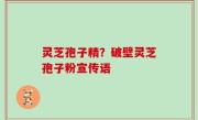 灵芝孢子精？破壁灵芝孢子粉宣传语