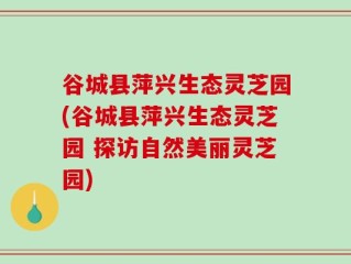 谷城县萍兴生态灵芝园(谷城县萍兴生态灵芝园 探访自然美丽灵芝园)