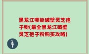 黑龙江哪能破壁灵芝孢子粉(最全黑龙江破壁灵芝孢子粉购买攻略)
