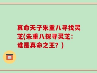 真命天子朱重八寻找灵芝(朱重八探寻灵芝：谁是真命之王？)