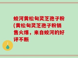 蛟河黄松甸灵芝孢子粉(黄松甸灵芝孢子粉销售火爆，来自蛟河的好评不断