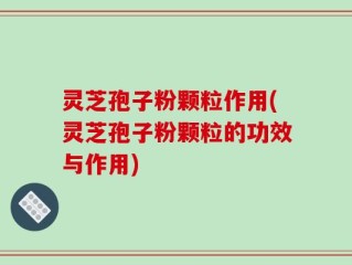 灵芝孢子粉颗粒作用(灵芝孢子粉颗粒的功效与作用)
