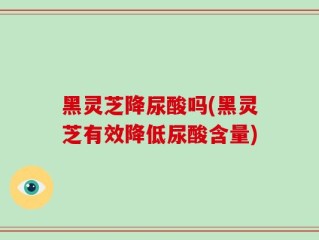 黑灵芝降尿酸吗(黑灵芝有效降低尿酸含量)