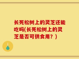 长死松树上的灵芝还能吃吗(长死松树上的灵芝是否可供食用？)