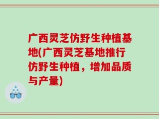 广西灵芝仿野生种植基地(广西灵芝基地推行仿野生种植，增加品质与产量)