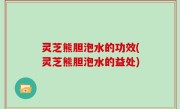 灵芝熊胆泡水的功效(灵芝熊胆泡水的益处)