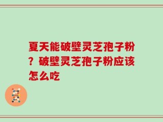 夏天能破壁灵芝孢子粉？破壁灵芝孢子粉应该怎么吃