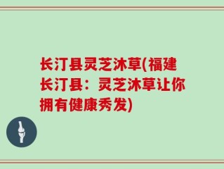 长汀县灵芝沐草(福建长汀县：灵芝沐草让你拥有健康秀发)