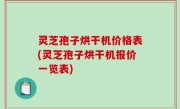 灵芝孢子烘干机价格表(灵芝孢子烘干机报价一览表)