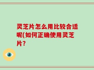 灵芝片怎么用比较合适呢(如何正确使用灵芝片？