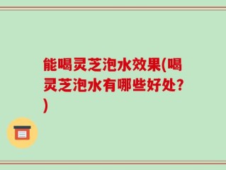 能喝灵芝泡水效果(喝灵芝泡水有哪些好处？)