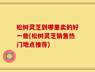 松树灵芝到哪里卖的好一些(松树灵芝销售热门地点推荐)