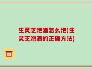 生灵芝泡酒怎么泡(生灵芝泡酒的正确方法)