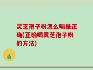 灵芝孢子粉怎么喝是正确(正确喝灵芝孢子粉的方法)