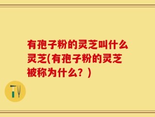 有孢子粉的灵芝叫什么灵芝(有孢子粉的灵芝被称为什么？)