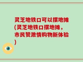 灵芝地铁口可以摆地摊(灵芝地铁口摆地摊，市民赞激情购物新体验)