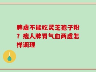 脾虚不能吃灵芝孢子粉？瘦人脾胃气血两虚怎样调理