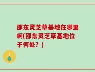 邵东灵芝草基地在哪里啊(邵东灵芝草基地位于何处？)