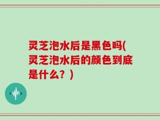 灵芝泡水后是黑色吗(灵芝泡水后的颜色到底是什么？)
