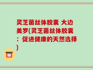 灵芝菌丝体胶囊 大边美罗(灵芝菌丝体胶囊：促进健康的天然选择)