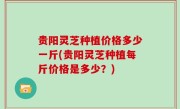 贵阳灵芝种植价格多少一斤(贵阳灵芝种植每斤价格是多少？)
