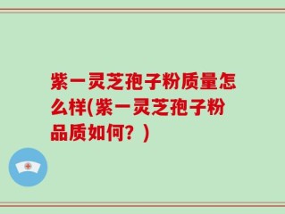紫一灵芝孢子粉质量怎么样(紫一灵芝孢子粉品质如何？)