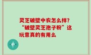 灵芝破壁中农怎么样？“破壁灵芝孢子粉”这玩意真的有用么