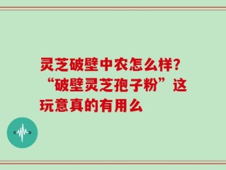 灵芝破壁中农怎么样？“破壁灵芝孢子粉”这玩意真的有用么