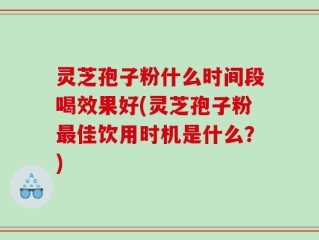 灵芝孢子粉什么时间段喝效果好(灵芝孢子粉最佳饮用时机是什么？)