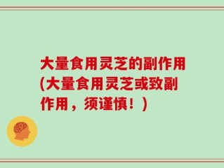大量食用灵芝的副作用(大量食用灵芝或致副作用，须谨慎！)