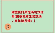 破壁机打灵芝汤功效作用(破壁机煮出灵芝汤，身体倍儿棒！)