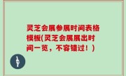 灵芝会展参展时间表格模板(灵芝会展展出时间一览，不容错过！)