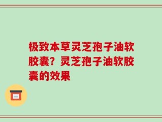 极致本草灵芝孢子油软胶囊？灵芝孢子油软胶囊的效果