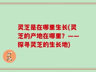 灵芝是在哪里生长(灵芝的产地在哪里？——探寻灵芝的生长地)
