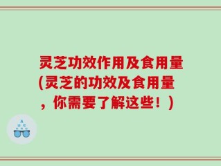 灵芝功效作用及食用量(灵芝的功效及食用量，你需要了解这些！)