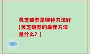 灵芝破壁是哪种方法好(灵芝破壁的最佳方法是什么？)