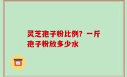 灵芝孢子粉比例？一斤孢子粉放多少水