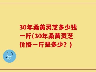 30年桑黄灵芝多少钱一斤(30年桑黄灵芝价格一斤是多少？)