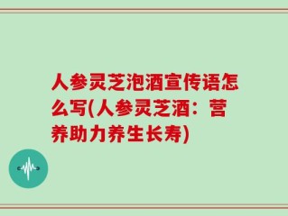 人参灵芝泡酒宣传语怎么写(人参灵芝酒：营养助力养生长寿)