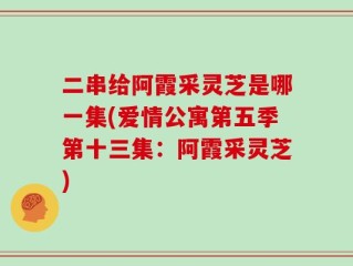 二串给阿霞采灵芝是哪一集(爱情公寓第五季第十三集：阿霞采灵芝)
