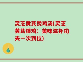 灵芝黄芪煲鸡汤(灵芝黄芪煨鸡：美味滋补功夫一次到位)