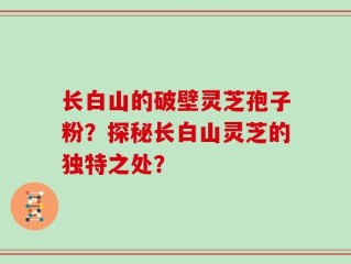 长白山的破壁灵芝孢子粉？探秘长白山灵芝的独特之处？