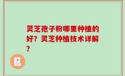 灵芝孢子粉哪里种植的好？灵芝种植技术详解？