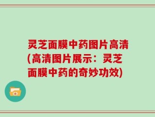 灵芝面膜中药图片高清(高清图片展示：灵芝面膜中药的奇妙功效)