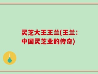 灵芝大王王兰(王兰：中国灵芝业的传奇)