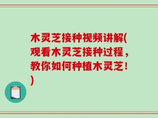 木灵芝接种视频讲解(观看木灵芝接种过程，教你如何种植木灵芝！)