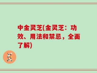 中金灵芝(金灵芝：功效、用法和禁忌，全面了解)