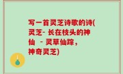 写一首灵芝诗歌的诗(灵芝- 长在枝头的神仙  - 灵草仙踪，神奇灵芝)