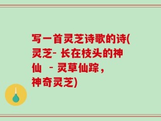 写一首灵芝诗歌的诗(灵芝- 长在枝头的神仙  - 灵草仙踪，神奇灵芝)
